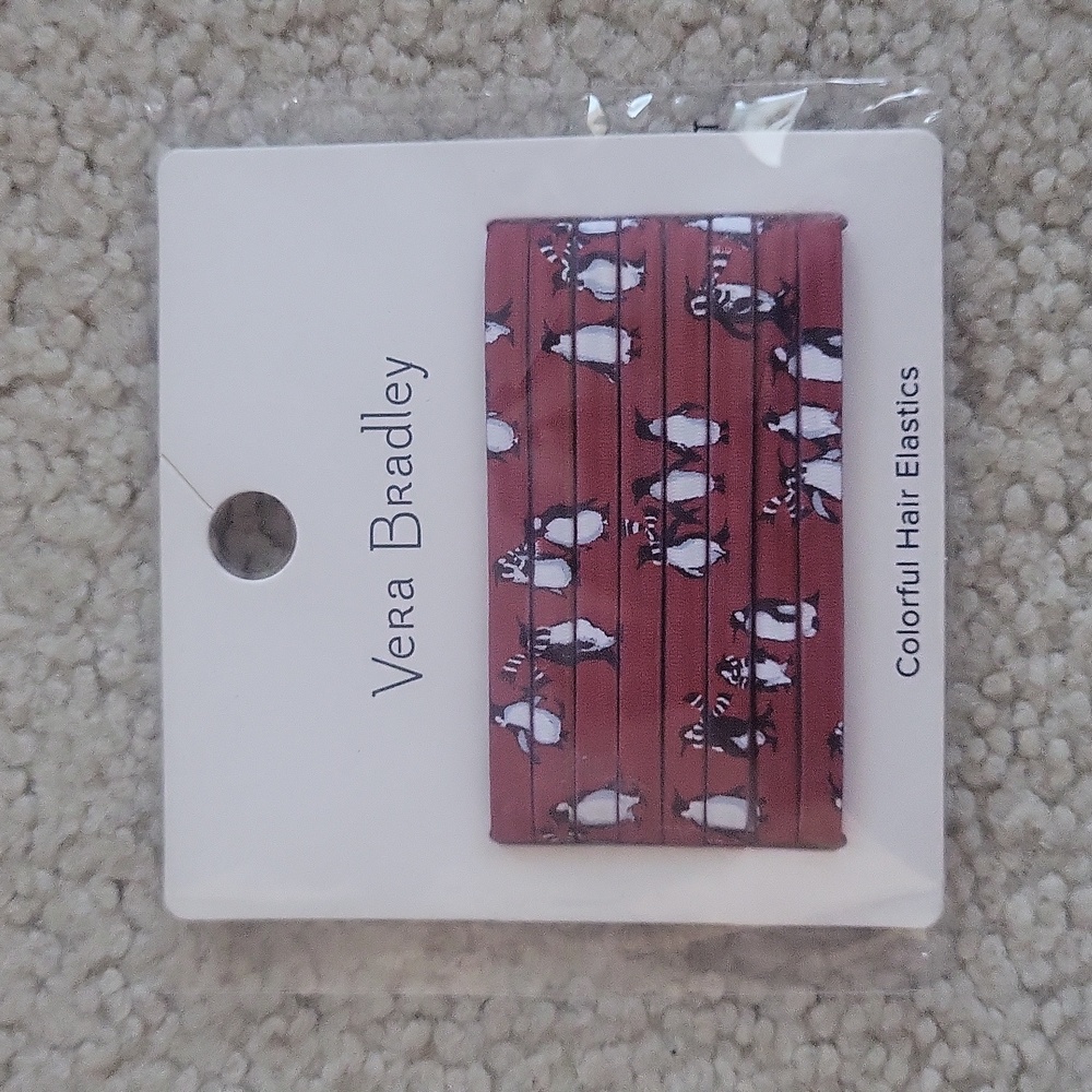 NWT Vera Bradley Playful Penquin Colorful Hair Elastics